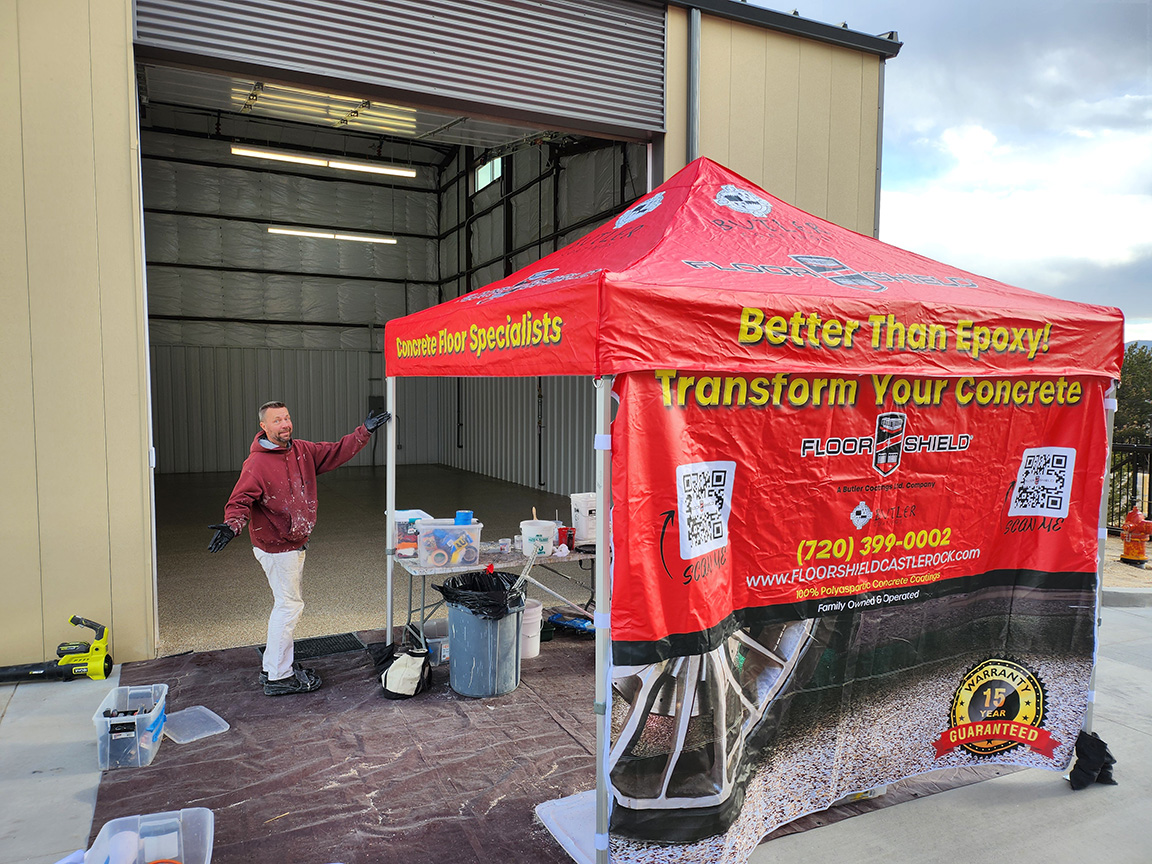 Garage Condo Concrete Floor Gets Superior Polyaspartic Coating in Littleton, CO