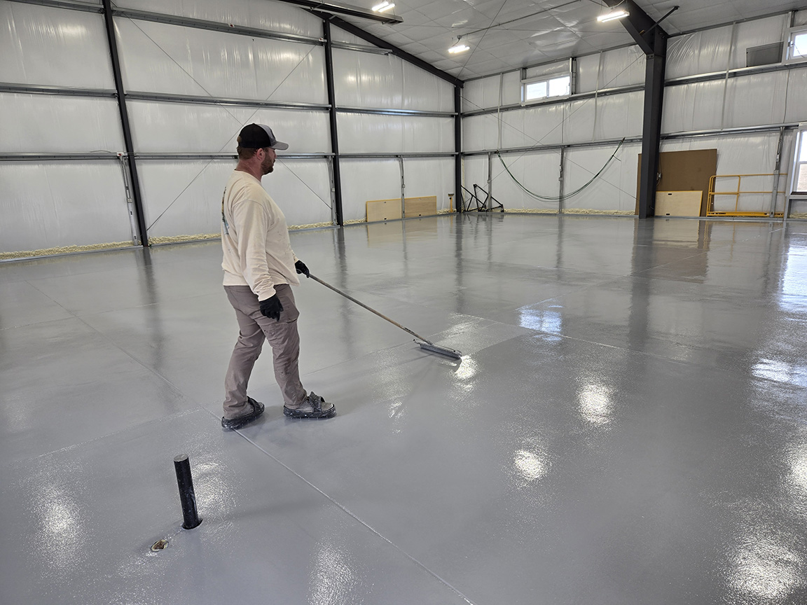 Polyaspartic Color Coating for Another Airplane Hangar in Bennett Colorado