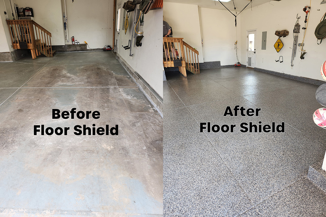 Replaced epoxy garage floor coating in Castle Rock, CO