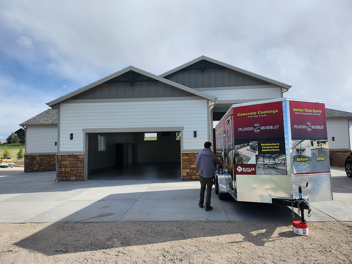 Spectacular Garage, RV Garage, Woodshop and Mechanic Shop in Elizabeth, CO Transfloormed by Floor Shield of Castle Rock